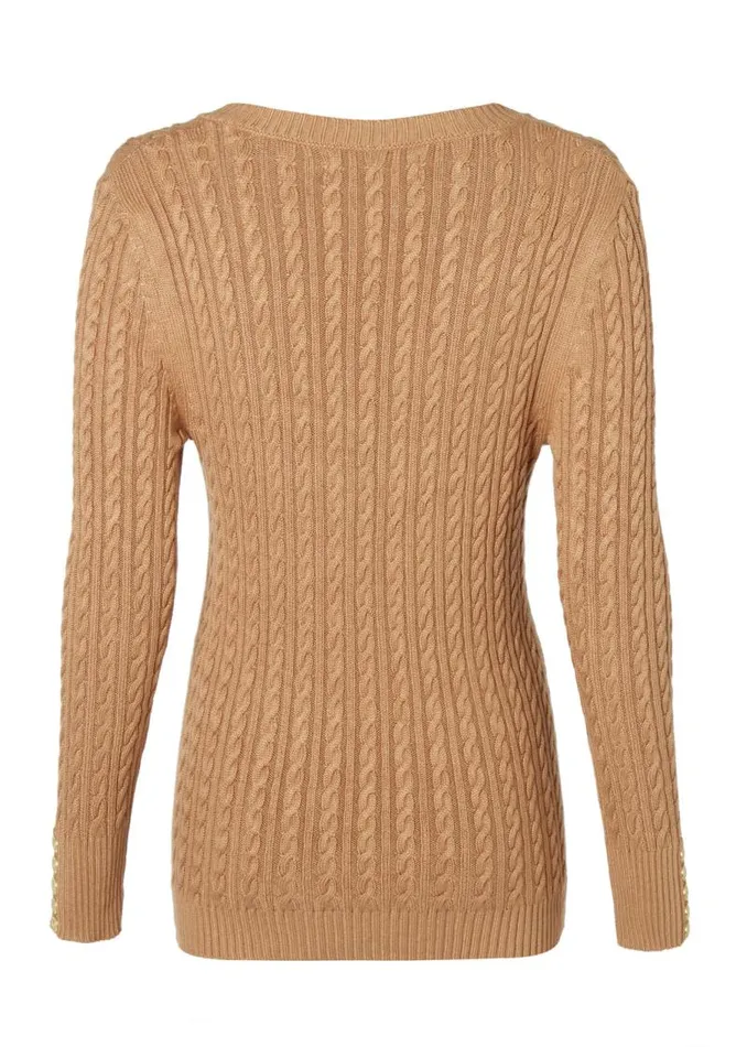Women Knitwear Holland Cooper Seattle VNeck Knit Dark Camel Women Knitwear Holland Cooper Seattle VNeck Knit Dark Camel