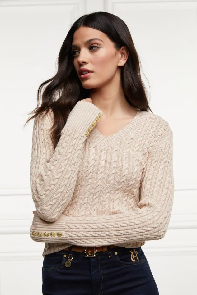 Women Knitwear Holland Cooper Seattle VNeck Knit Oatmeal Women Knitwear Holland Cooper Seattle VNeck Knit Oatmeal