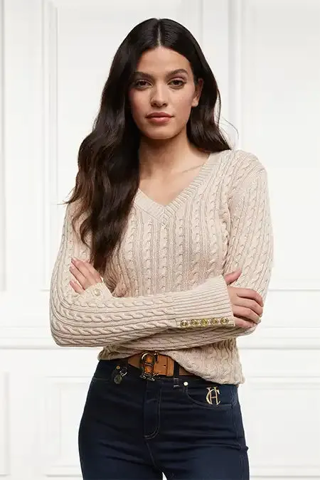 Women Knitwear Holland Cooper Seattle VNeck Knit Oatmeal Women Knitwear Holland Cooper Seattle VNeck Knit Oatmeal