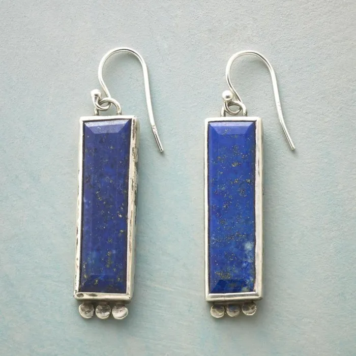 Women Lapis Pillar Earrings Sundance Catalog Earrings
