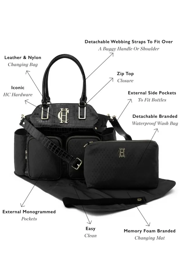 WomenLittle Bags Holland Cooper Thames Changing Bag Black Monogram
