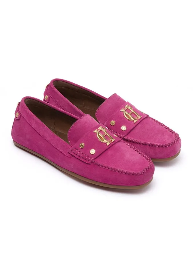 Women Loafers Holland Cooper The Driving Loafer Fuchsia Women Loafers Holland Cooper The Driving Loafer Fuchsia
