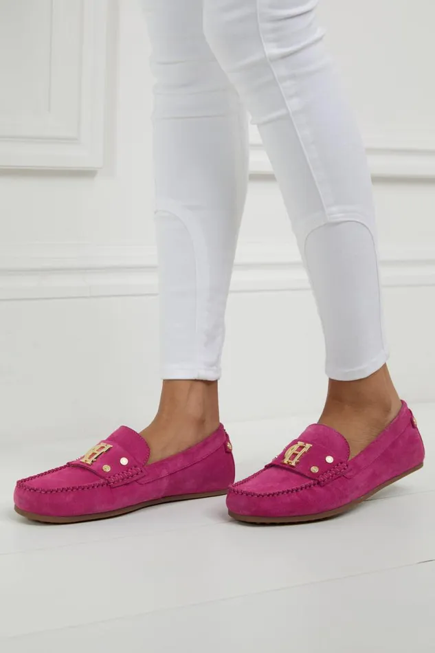 Women Loafers Holland Cooper The Driving Loafer Fuchsia Women Loafers Holland Cooper The Driving Loafer Fuchsia
