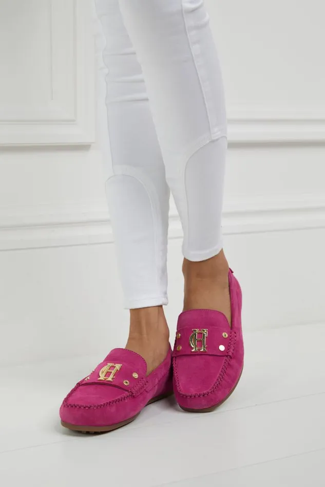 Women Loafers Holland Cooper The Driving Loafer Fuchsia Women Loafers Holland Cooper The Driving Loafer Fuchsia