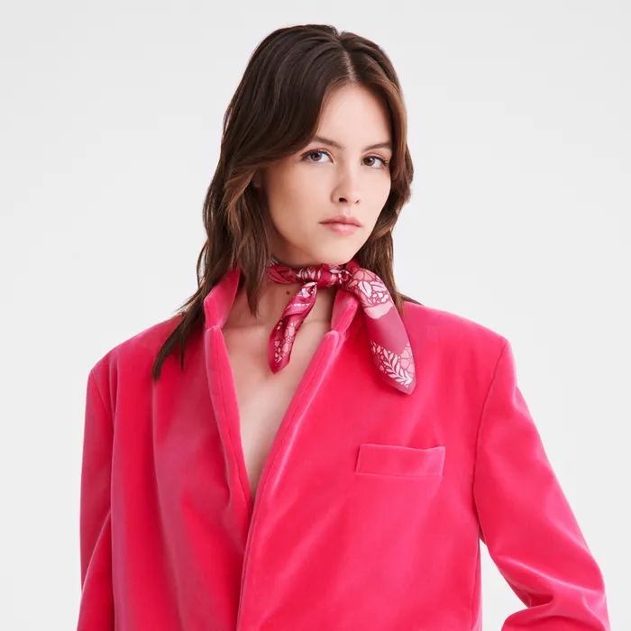Women Longchamp Fort Longchamp Silk scarf 50 Pink Silk Scarves