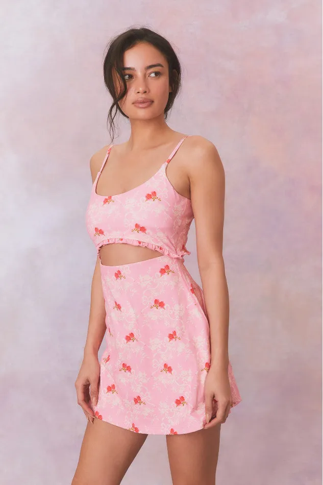 Women LoveShackFancy Active Astoria Printed Active Dress Rosy Romance