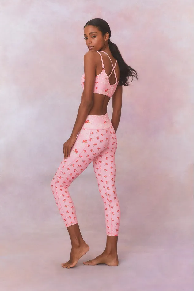 Women LoveShackFancy Active Highland HighWaisted Active Mix Print Legging Rosy Romance