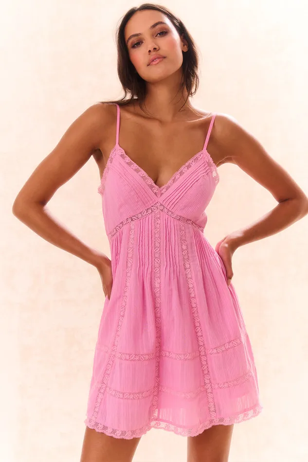 Women LoveShackFancy Dresses Docila Cotton Mini Dress Pink