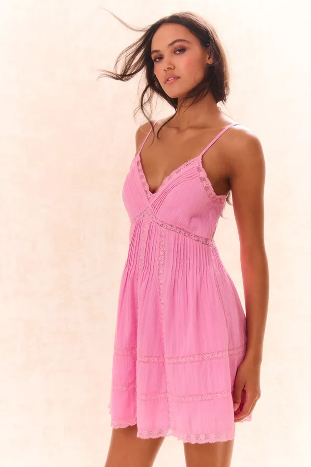 Women LoveShackFancy Dresses Docila Cotton Mini Dress Pink