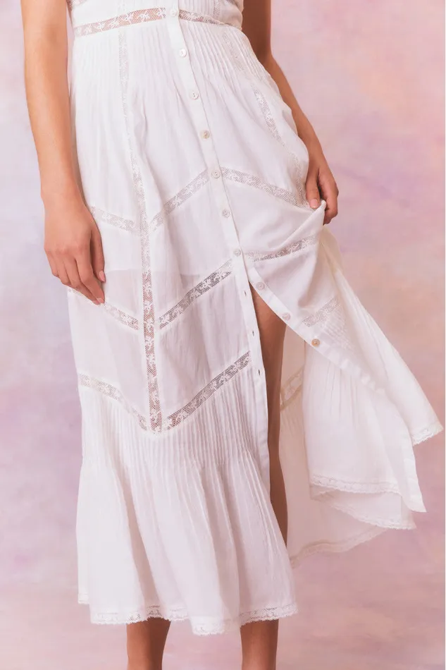 Women LoveShackFancy Dresses Esilda Cotton Midi Dress True White