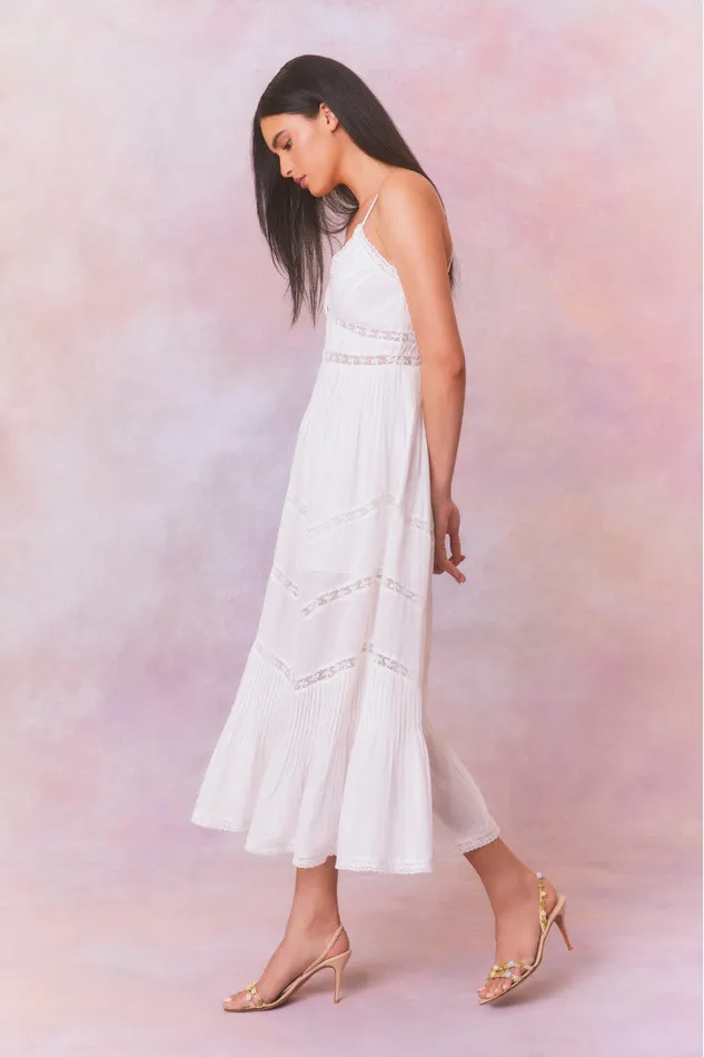Women LoveShackFancy Dresses Esilda Cotton Midi Dress True White
