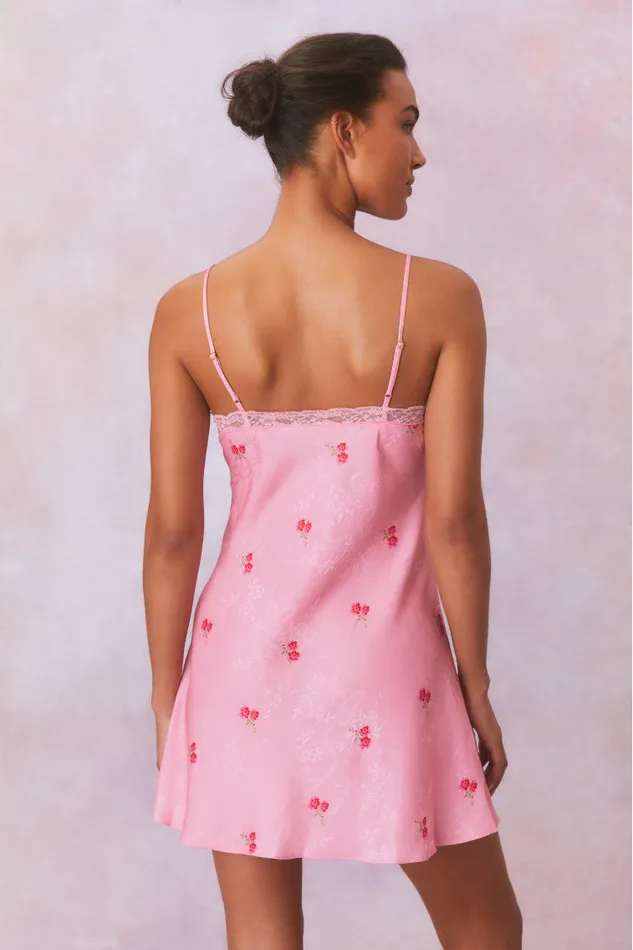 Women LoveShackFancy Dresses Larinda Slip Mini Dress Cherry Pink