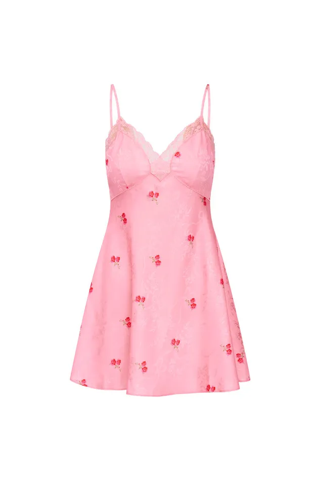 Women LoveShackFancy Dresses Larinda Slip Mini Dress Cherry Pink