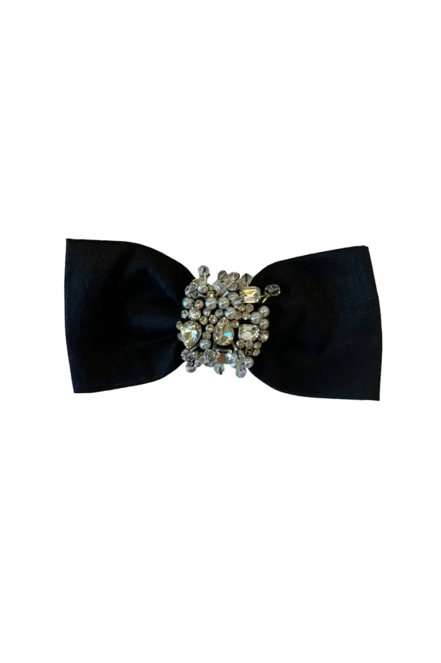 Women LoveShackFancy Hair Accessories Luddington Crystal Barrette Black