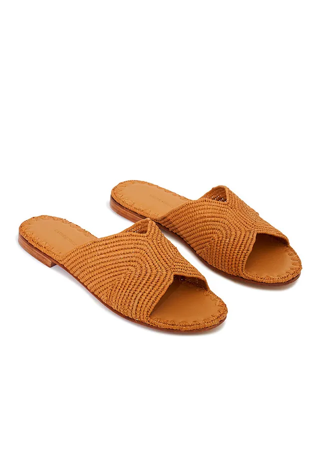 Women LoveShackFancy Swim Carrie Forbes Salon Sandals Cognac