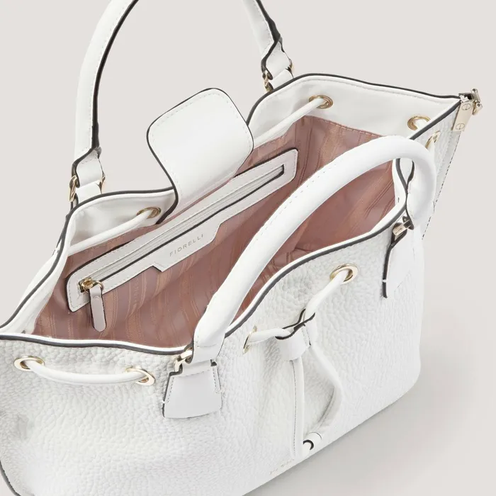 Women Lucia Drawstring Handbag White Fiorelli Grab Bags