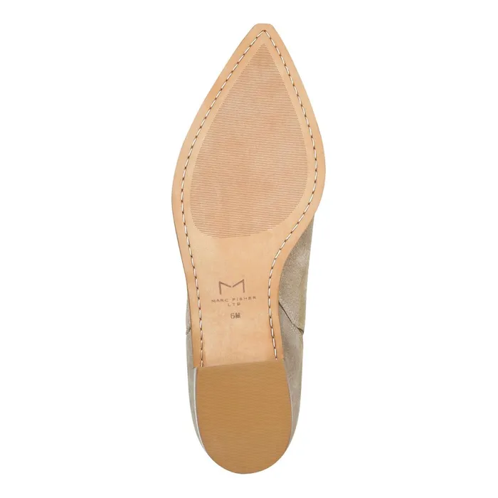 Women Marc Fisher Booties Yale Pointy Toe Chelsea Bootie Taupe Suede