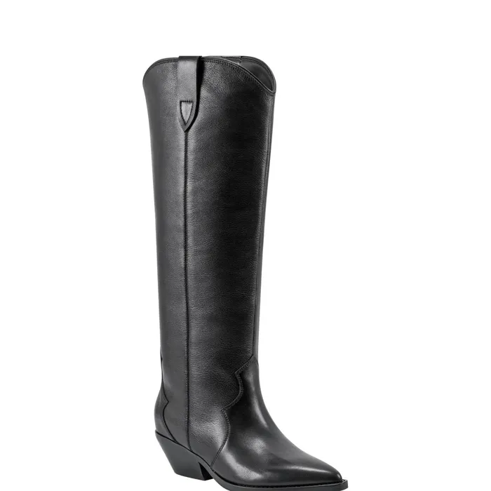 Women Marc Fisher Boots and Booties Ander Western Boot Black Leather