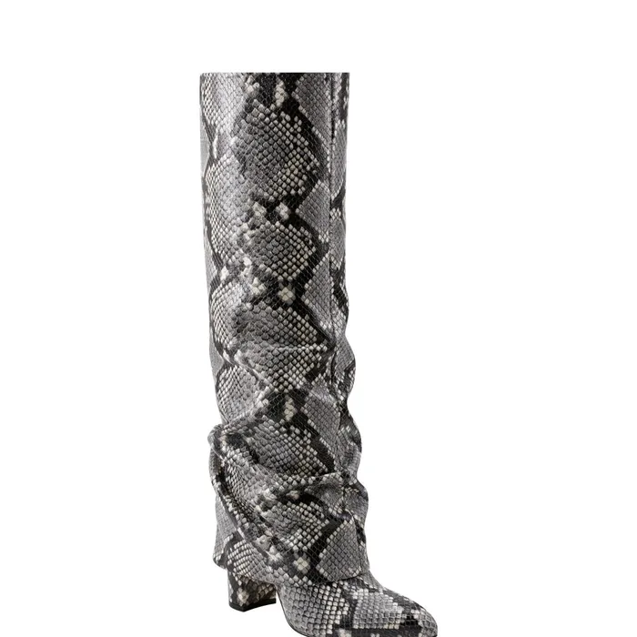 Women Marc Fisher Boots and Booties Lalita Foldover Dress Boot Snake Print