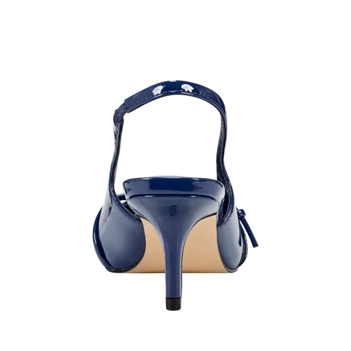 Women Marc Fisher Heels and Pumps Alorie Slingback Pump Navy Patent