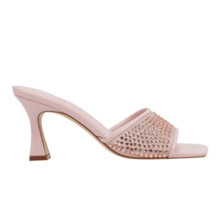 Women Marc Fisher Mules and Slides Delaney Studded Slide Sandal Light Pink Leather Women Marc Fisher Mules and Slides Delaney Studded Slide Sandal Light Pink Leather