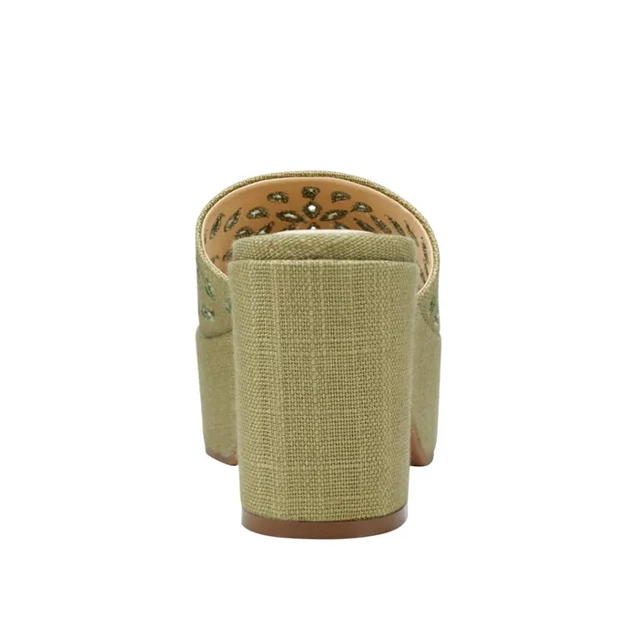 Women Marc Fisher Mules and Slides Foreva Platform Slide Sandal Green