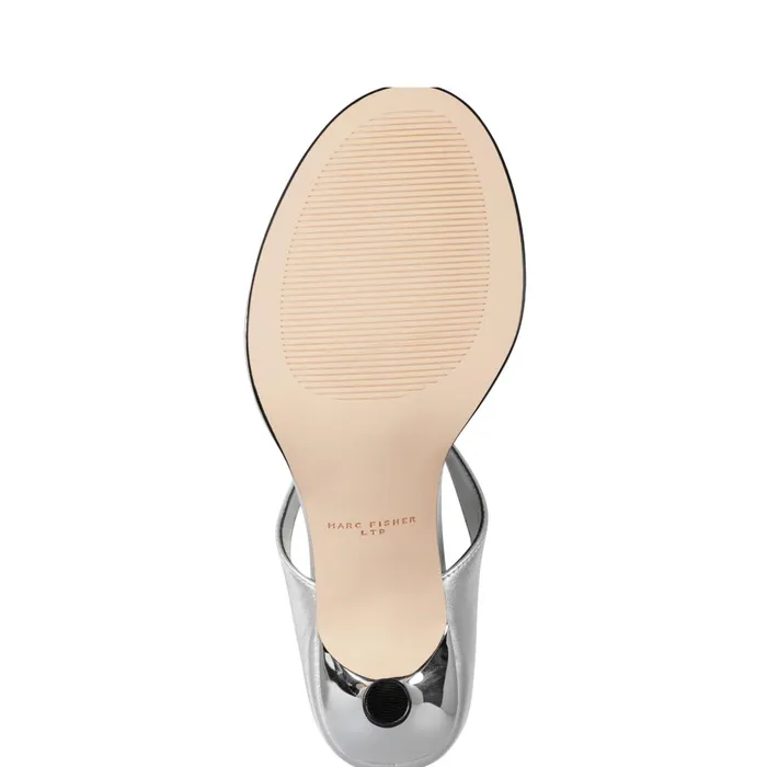 Women Marc Fisher Sandals Alonde Heeled Slide Sandal Silver