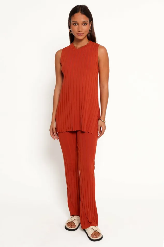 Women Matching Sets Petal and Pup Silvie Knitted Set Rust