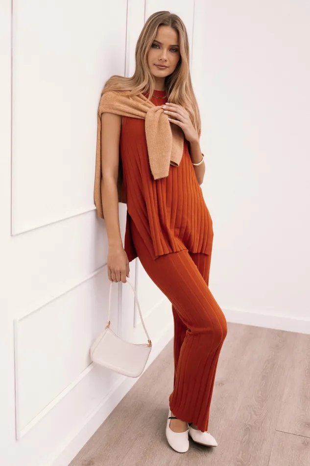 Women Matching Sets Petal and Pup Silvie Knitted Set Rust