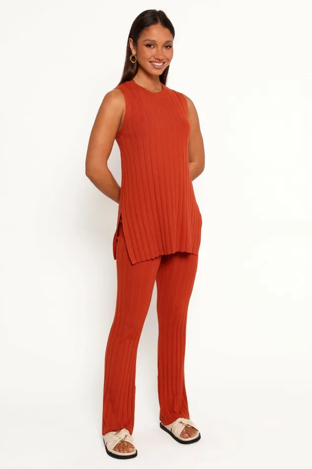 Women Matching Sets Petal and Pup Silvie Knitted Set Rust