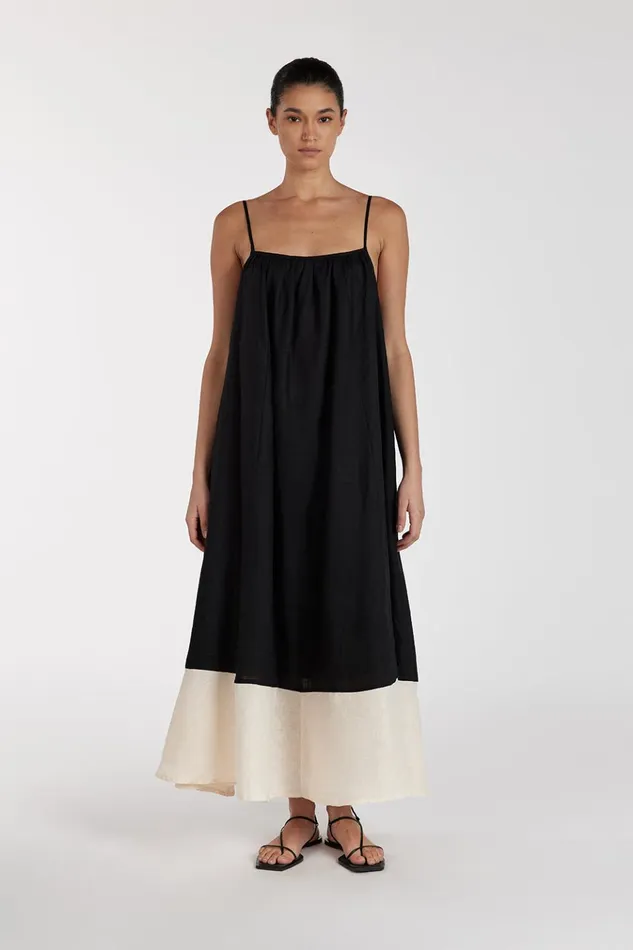 Women Midi Dresses DISSH KATELYN BLACKCREAM MIDI DRESS