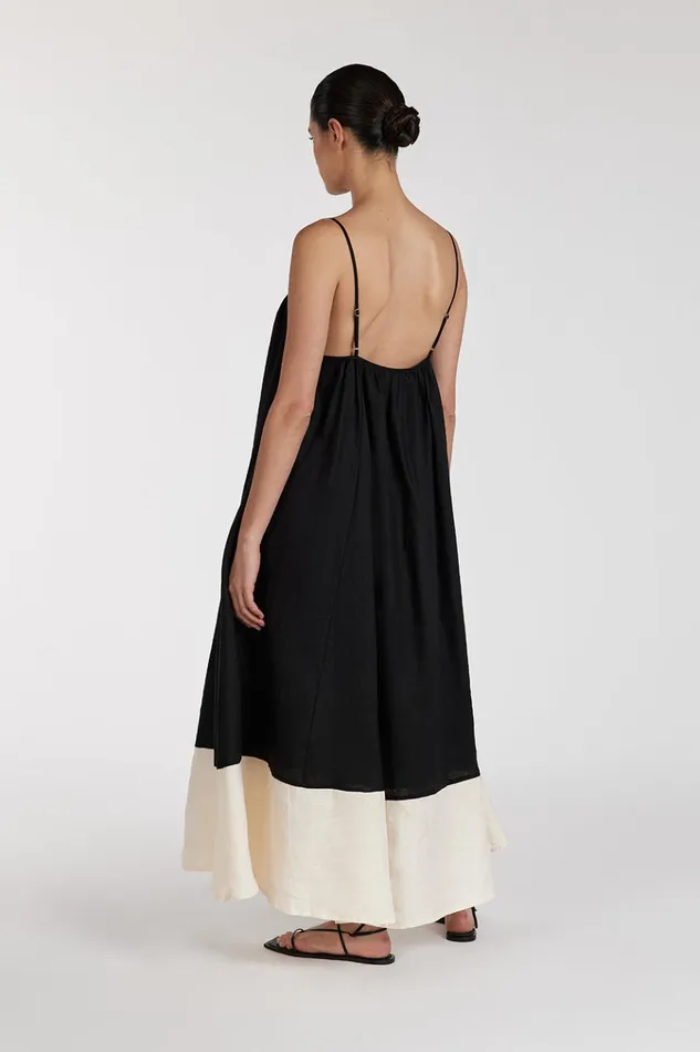 Women Midi Dresses DISSH KATELYN BLACKCREAM MIDI DRESS