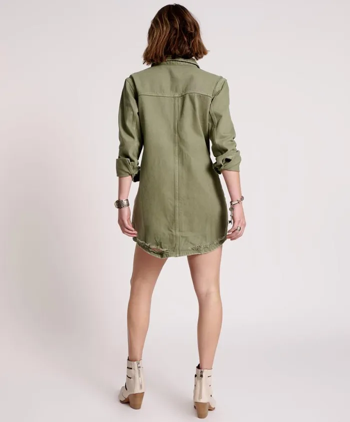 Women MILITARY KHAKI TRUCKER SHIRT DRESS One Teaspoon Denim Dresses Women MILITARY KHAKI TRUCKER SHIRT DRESS One Teaspoon Denim Dresses