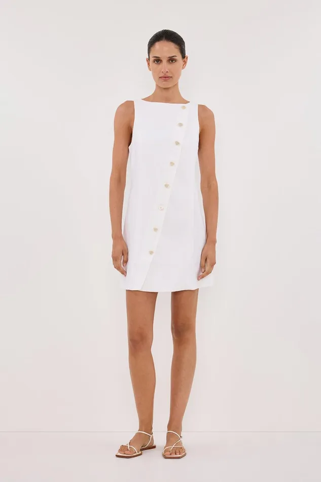 Women Mini Dresses DISSH TOMMY WHITE LINEN MINI DRESS