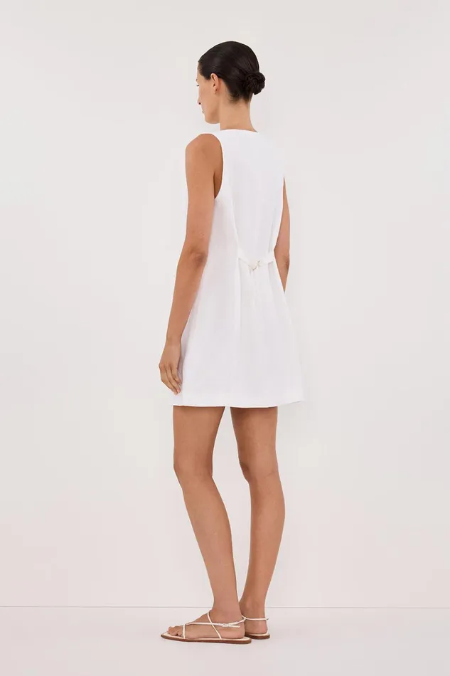 Women Mini Dresses DISSH TOMMY WHITE LINEN MINI DRESS