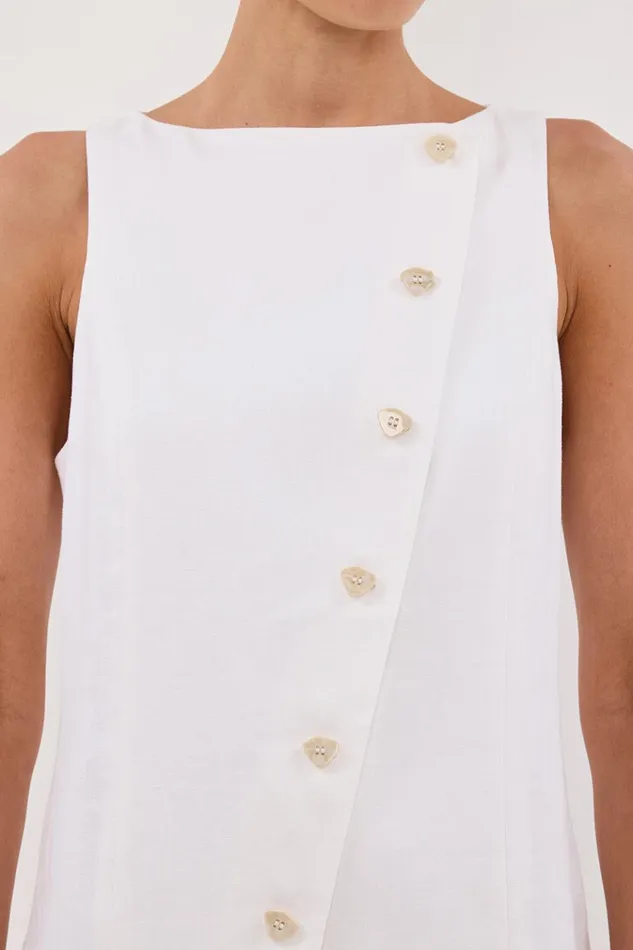 Women Mini Dresses DISSH TOMMY WHITE LINEN MINI DRESS