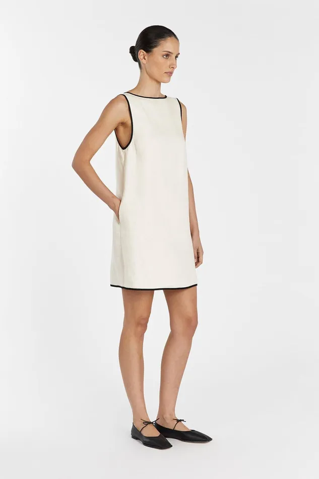 Women Mini Dresses DISSH VON CREAM LINEN MINI DRESS