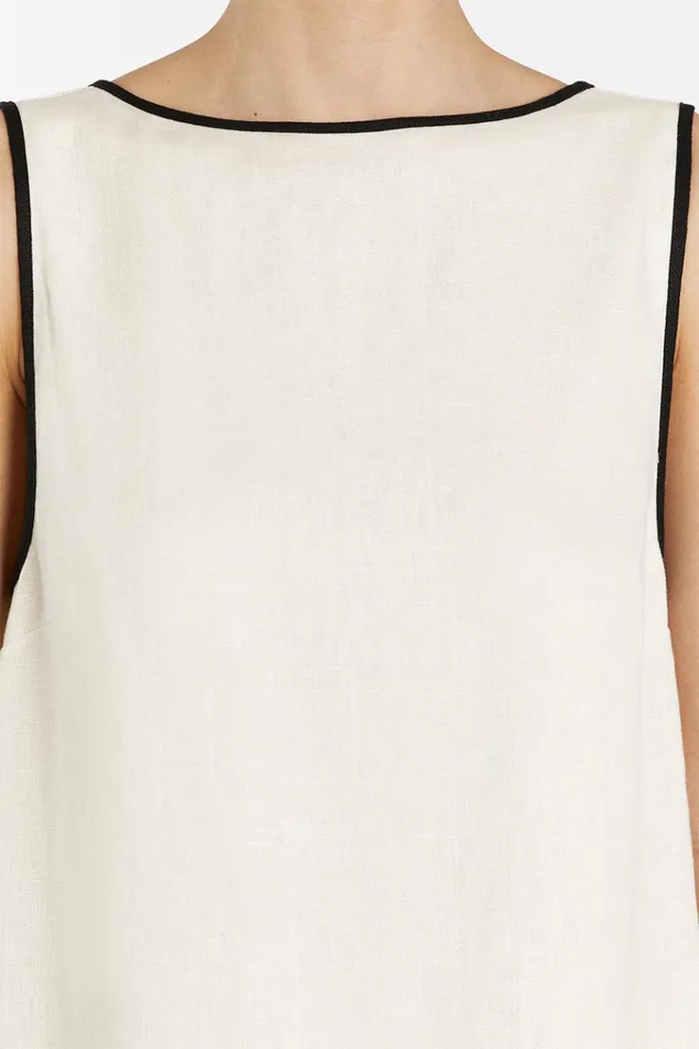 Women Mini Dresses DISSH VON CREAM LINEN MINI DRESS
