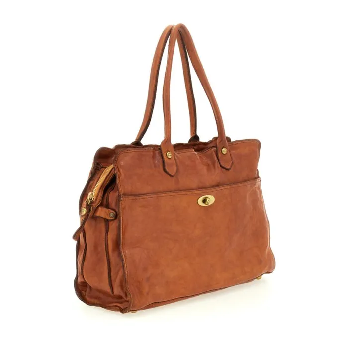Women Minimal Cognac Campomaggi ShoppersTote Bags Women Minimal Cognac Campomaggi ShoppersTote Bags