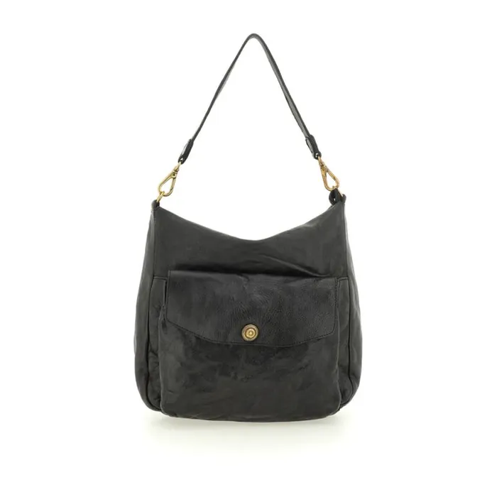 Women Ossidiana Black Campomaggi ShoulderHobo Bag