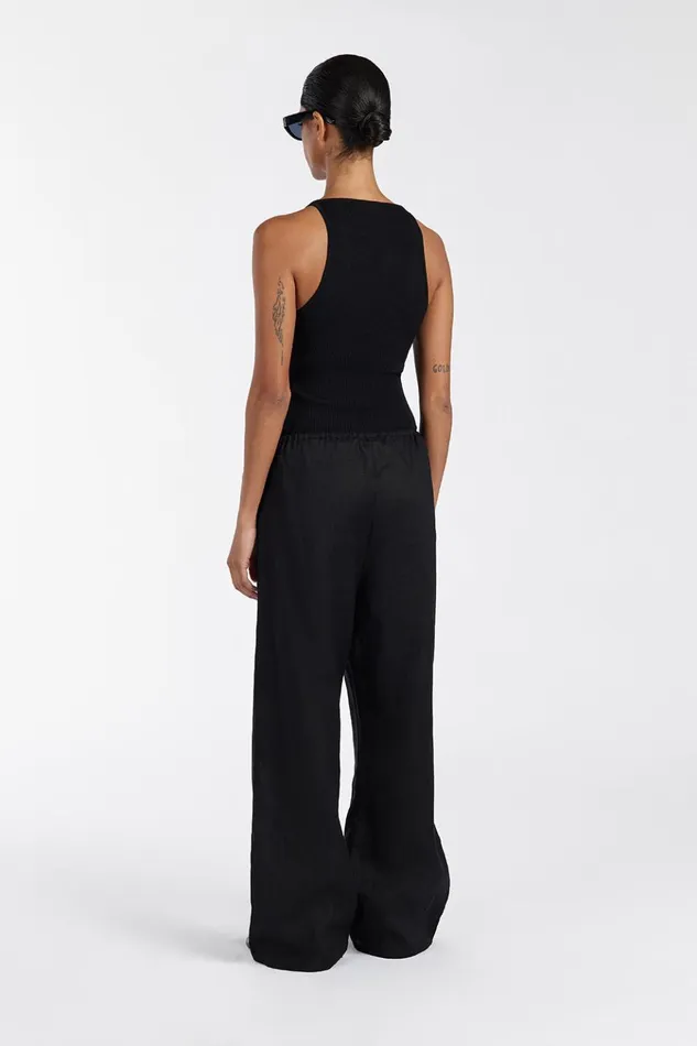 Women Pants DISSH NALA BLACK ELASTIC WAIST PANT