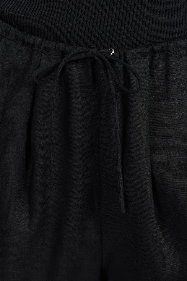 Women Pants DISSH NALA BLACK ELASTIC WAIST PANT