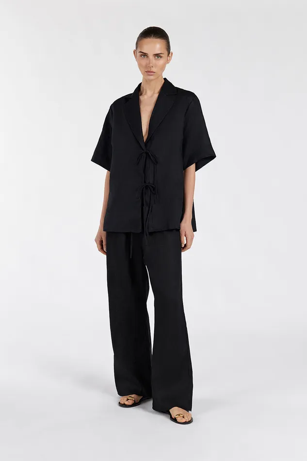 Women Pants DISSH NALA BLACK ELASTIC WAIST PANT