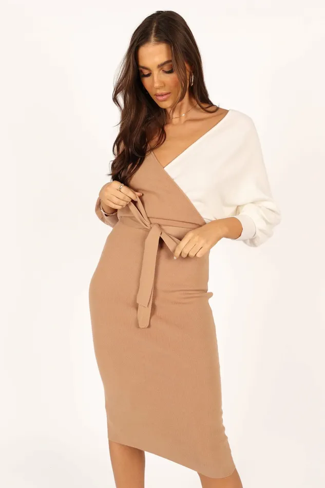 Women Petal and Pup Nate Dress BeigeWhite Fall Dresses