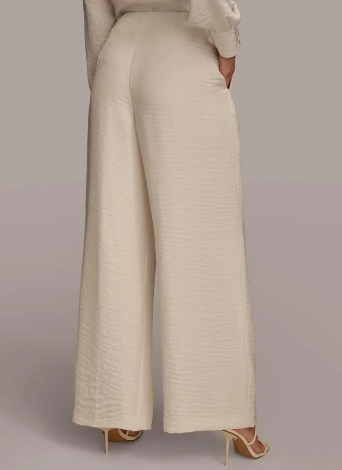 Women PLEATED WIDE LEG PANT Cream Donna Karan New York Pants Women PLEATED WIDE LEG PANT Cream Donna Karan New York Pants