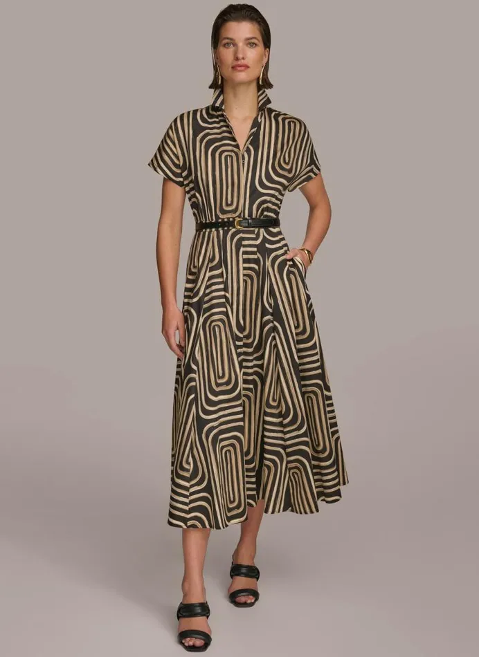 Women PRINT BELTED SHIRT DRESS Blackfawn Donna Karan New York Dresses And Jumpsuits Women PRINT BELTED SHIRT DRESS Blackfawn Donna Karan New York Dresses And Jumpsuits
