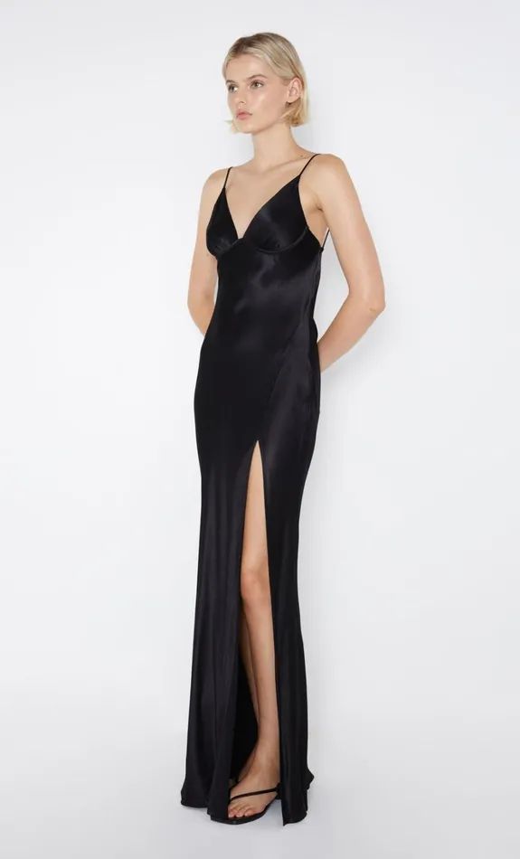 Women REN SPLIT MAXI DRESS 8211 BLACK Bec Bridge Wedding Guest