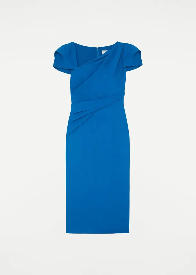 Women Roland Mouret Clothing Cap Sleeve Stretch Cady Midi Dress