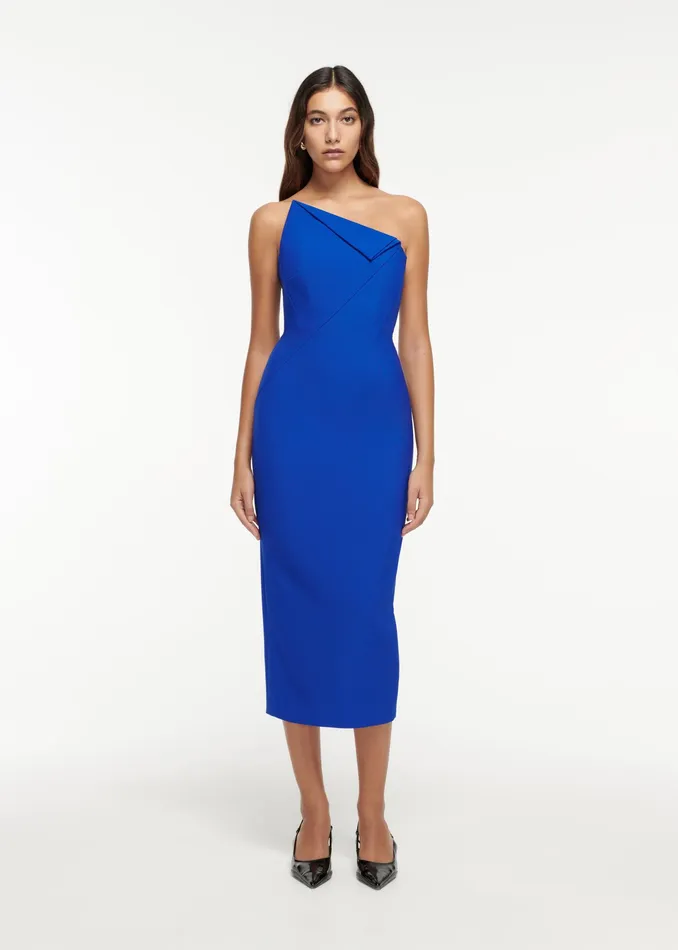 Women Roland Mouret Clothing Strapless Origami Midi Dress