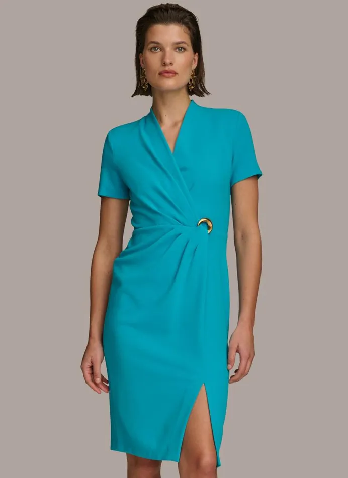 Women RUCHED DRESS WITH HARDWARE Tide Donna Karan New York Dresses And Jumpsuits Women RUCHED DRESS WITH HARDWARE Tide Donna Karan New York Dresses And Jumpsuits
